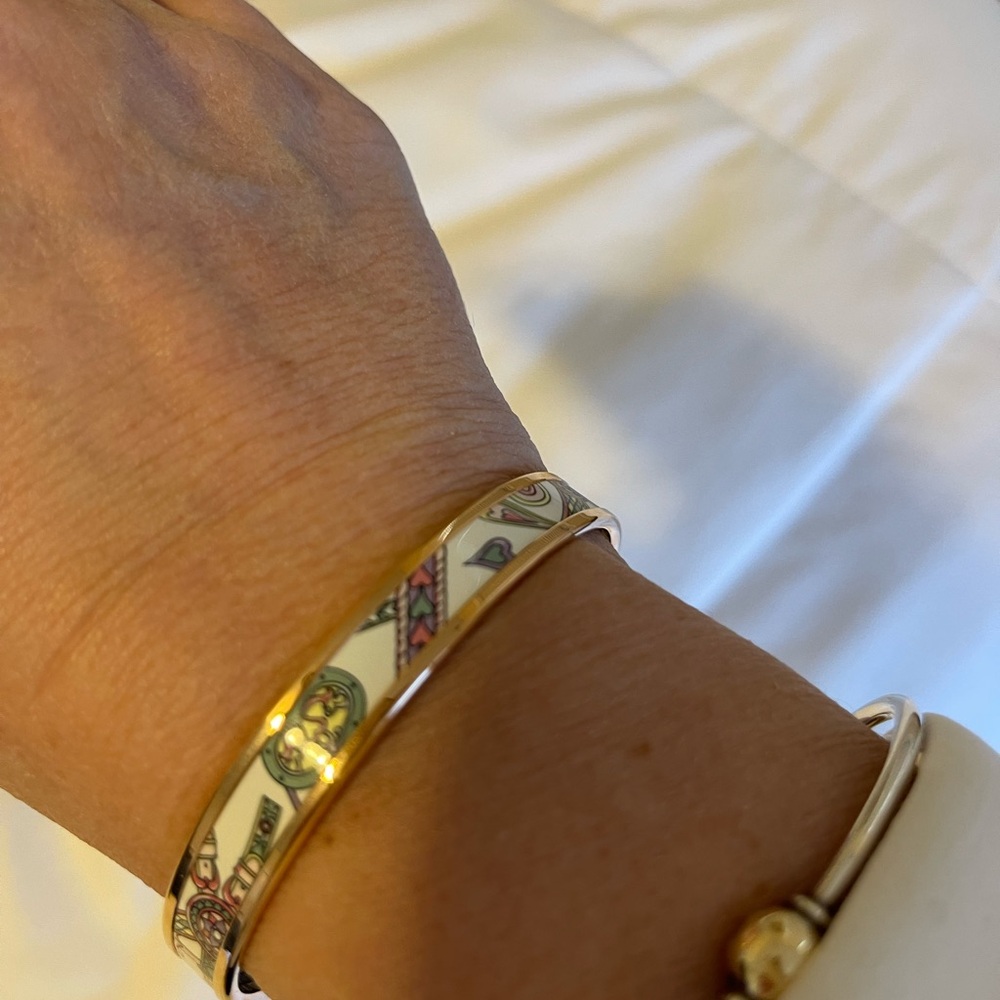 BNIB Hermes Bangle Fin Imprime Harnais de Coe